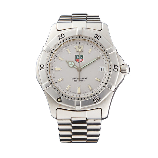 TAG HEUER QUARTZ 2000 PROFESSIONAL WK1112 CORREA DE SILICON NEGRA Y AZUL