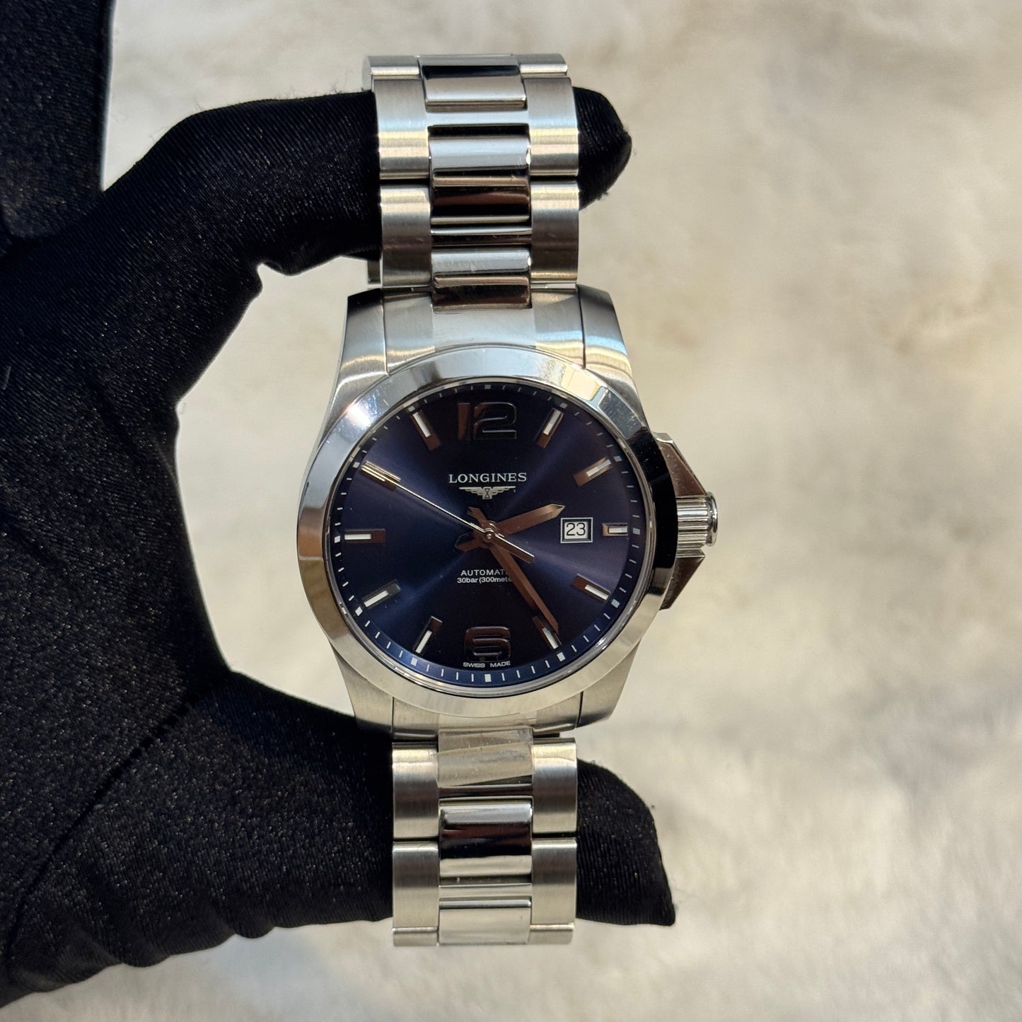 LONGINES CONQUEST L3.778.4.96.6 AZUL GHIBERTI AUTOMATICO SEMINUEVO ORIGINAL