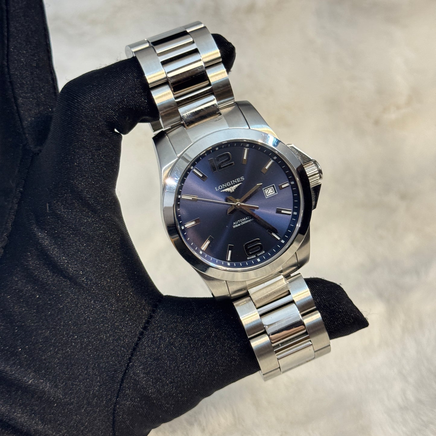 LONGINES CONQUEST L3.778.4.96.6 AZUL GHIBERTI AUTOMATICO SEMINUEVO ORIGINAL