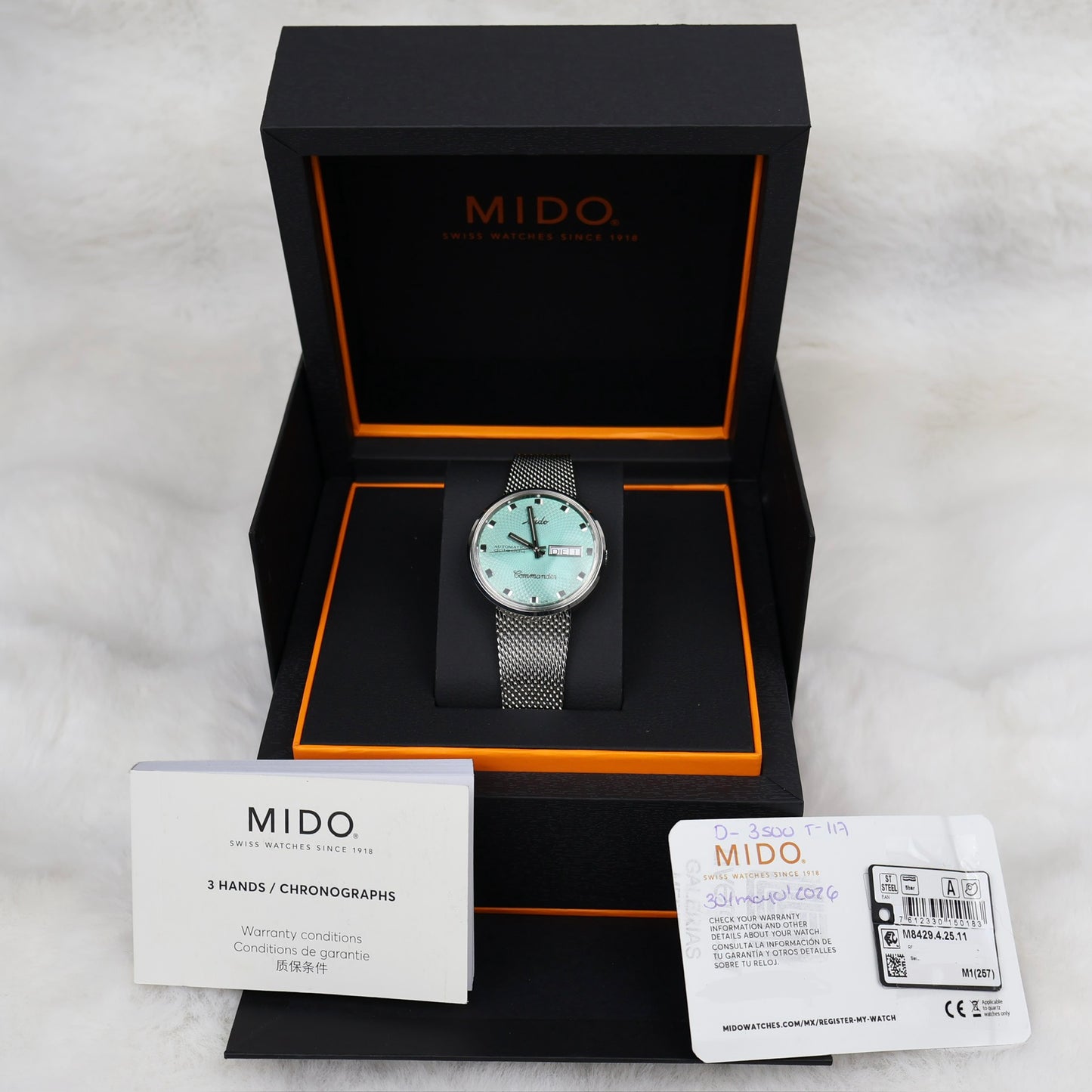 Mido Commander 37mm M8429.4.25.11 FULL SET