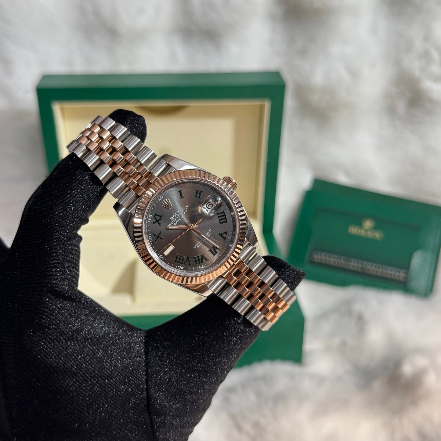 Rolex Datejust 41 Wimbledon Acero/Oro Rosa Fullset 2025