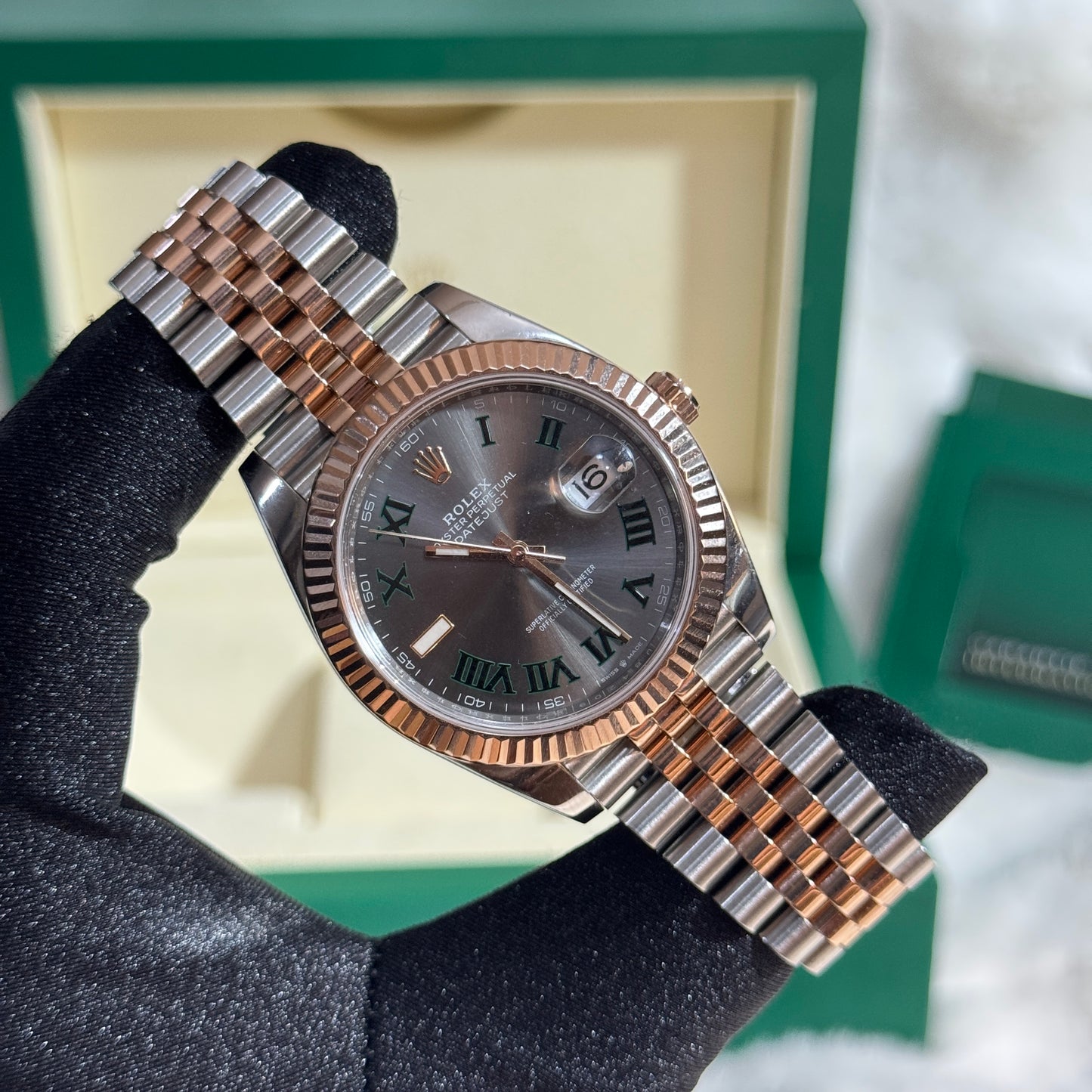 Rolex Datejust 41 Wimbledon Acero/Oro Rosa Fullset 2025